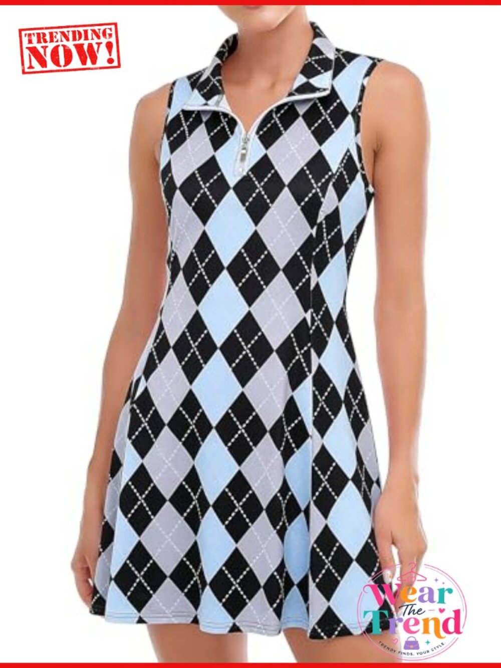Sleeveless Tennis Golf Dress with Shorts & Pockets A-Line Quick Dry Athletic